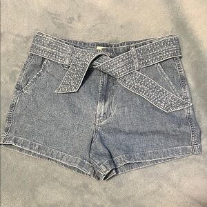 NWT J. Crew tie-waist denim shorts. High waisted size 8.
